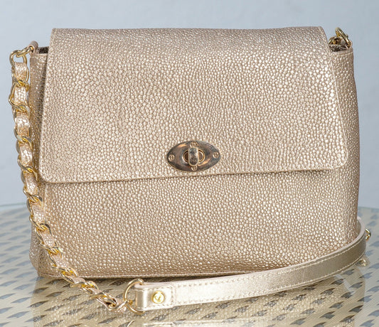 MANOS LIBRES (LUCIA) EN CUERO - dorado