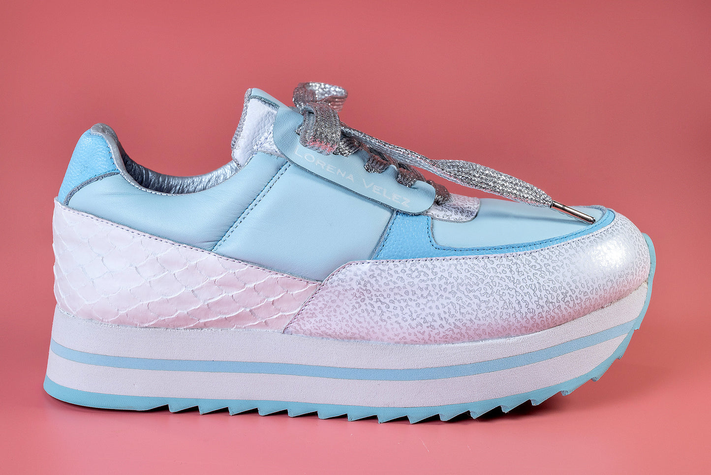 ROMINA- tenis de cuero para mujer (color azul)