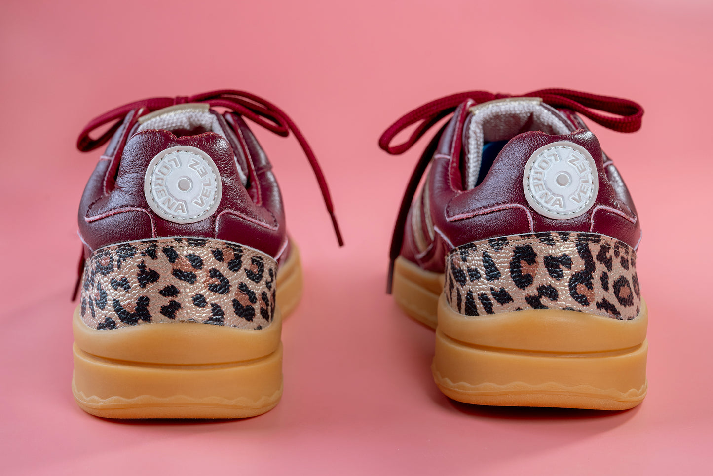 ORIANA- tenis de cuero para mujer ( vinotinto print)