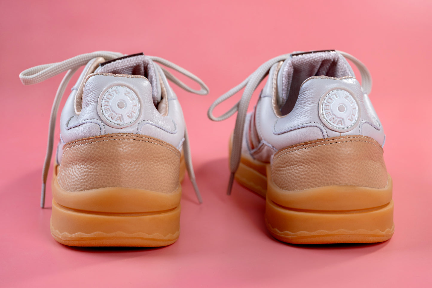 ORIANA- tenis de cuero para mujer ( beige)