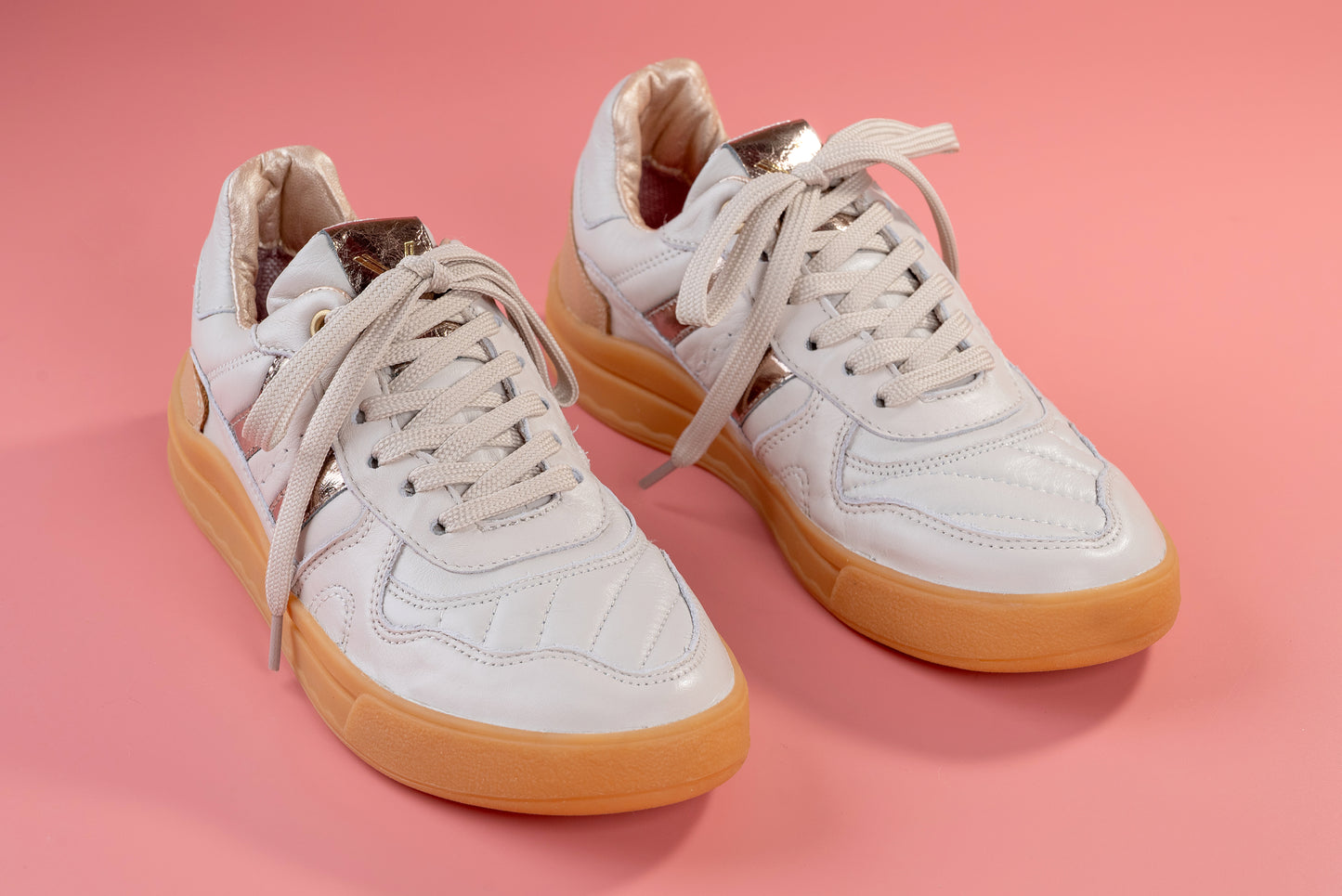ORIANA- tenis de cuero para mujer ( beige)