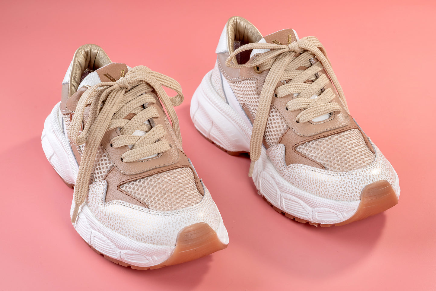 NAOMI- Sneakers de cuero para mujer (taupe)