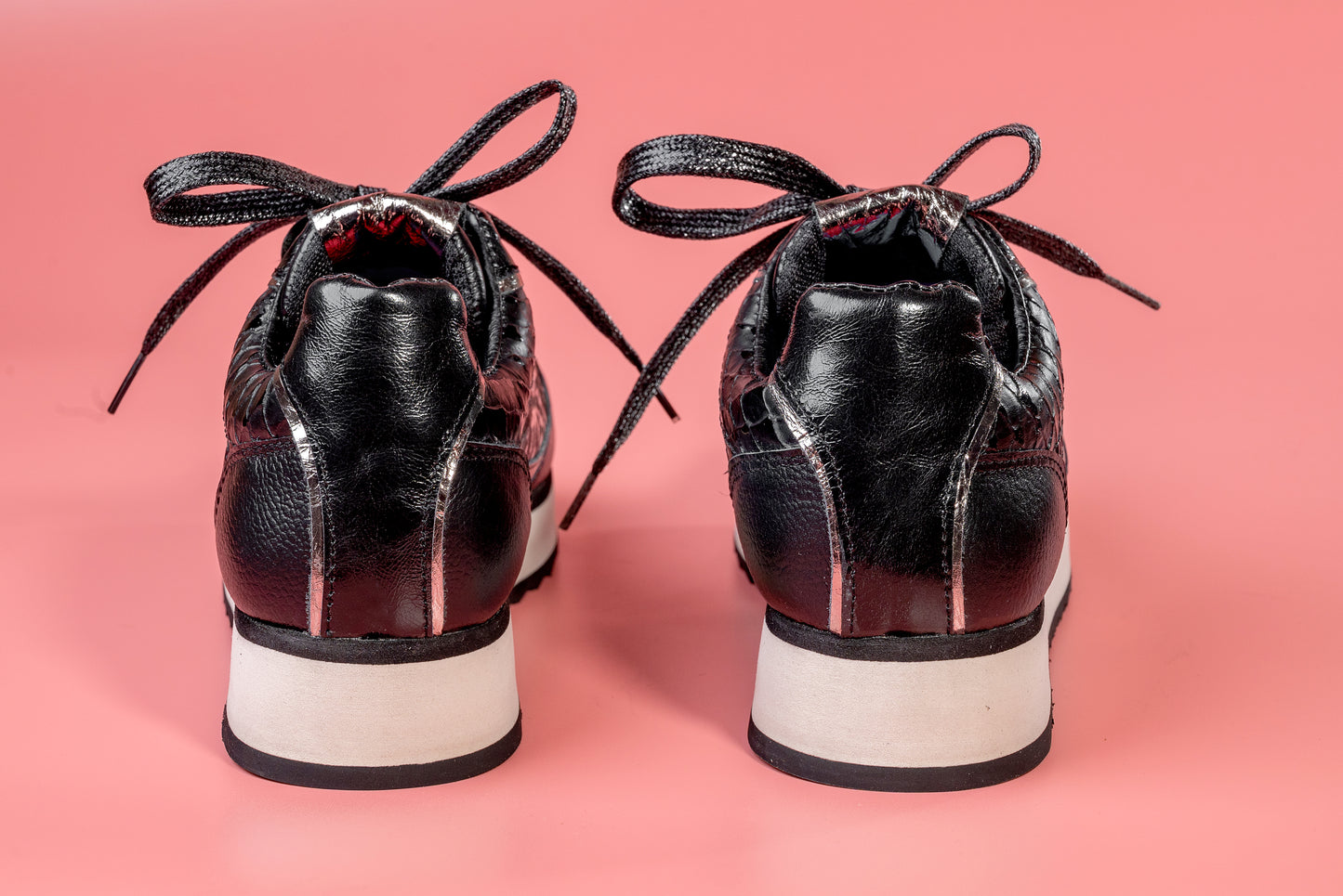 ANTONELA- tenis de cuero para mujer (negro print)