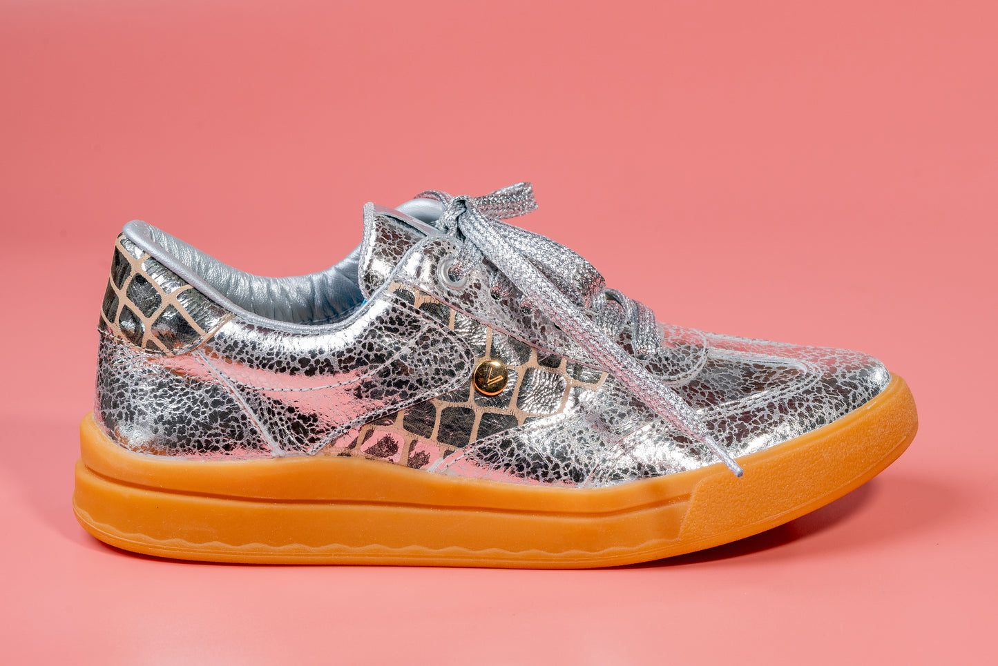 OLIVIA- tenis de cuero para mujer (plata)