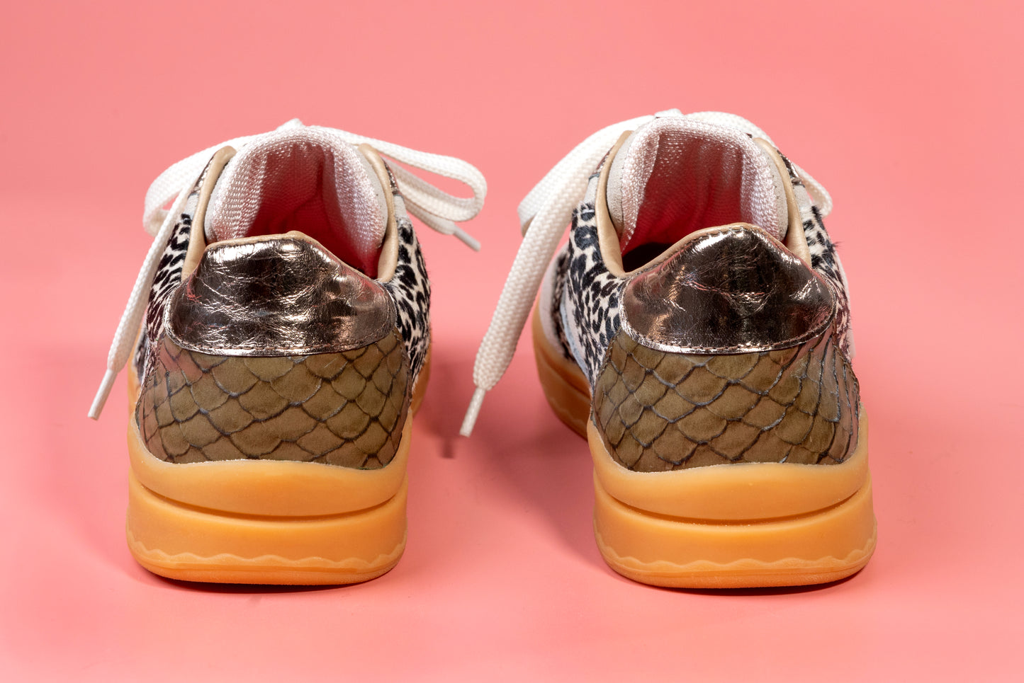 OLIVIA- tenis de cuero para mujer (print talco verde aceituna)