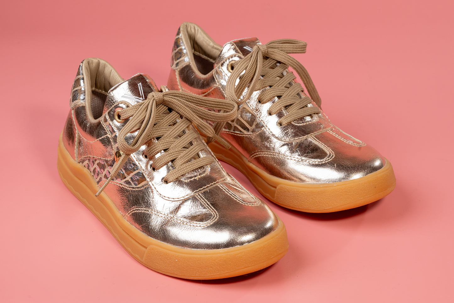 OLIVIA- tenis de cuero para mujer (dorado)