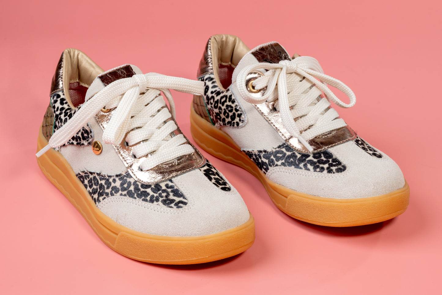 OLIVIA- tenis de cuero para mujer (print talco verde aceituna)