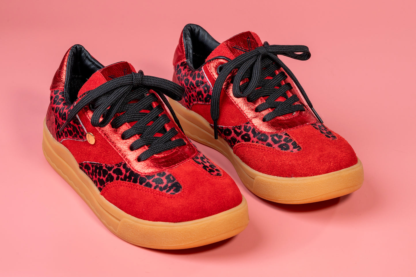 OLIVIA- tenis de cuero para mujer (print rojo)
