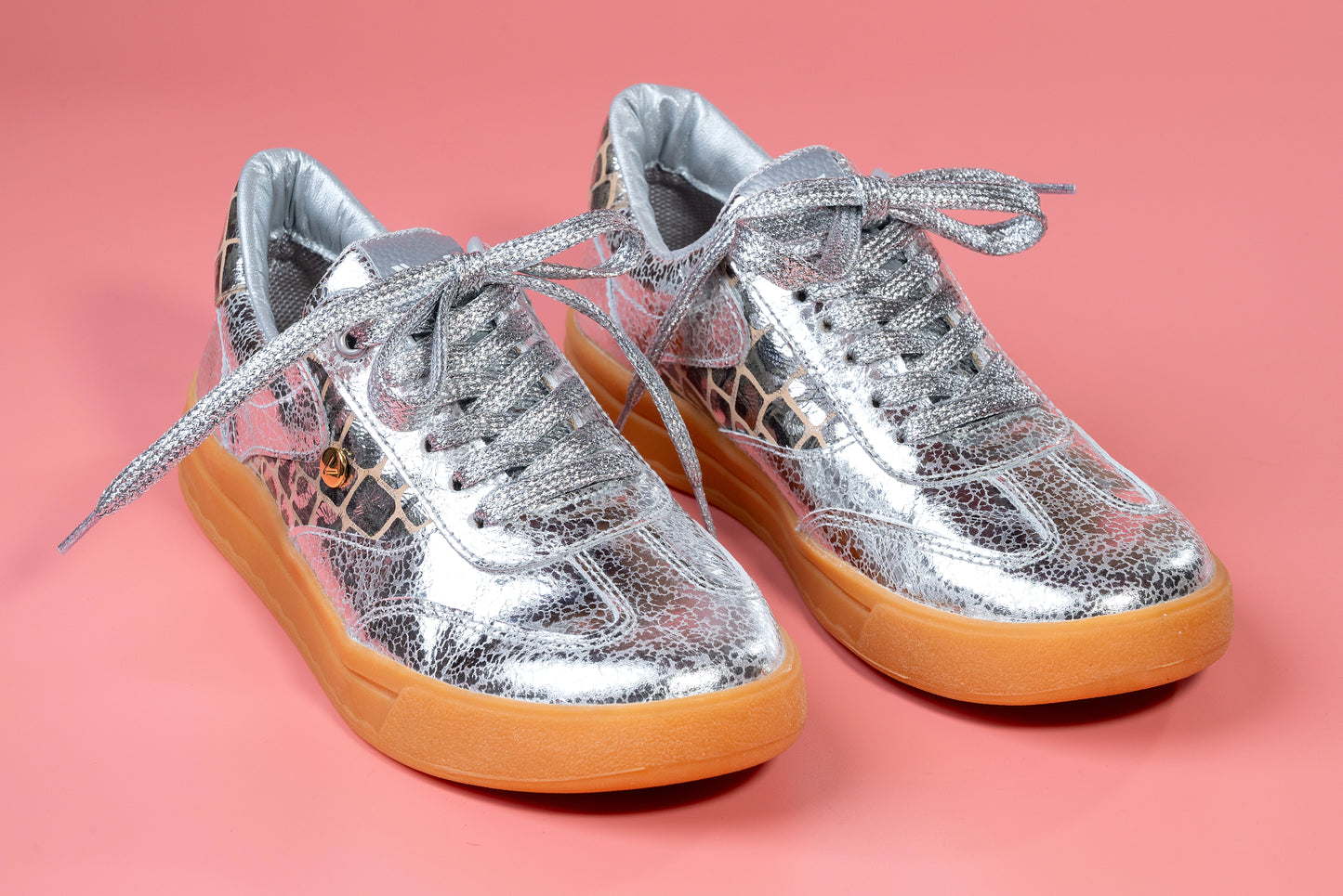 OLIVIA- tenis de cuero para mujer (plata)