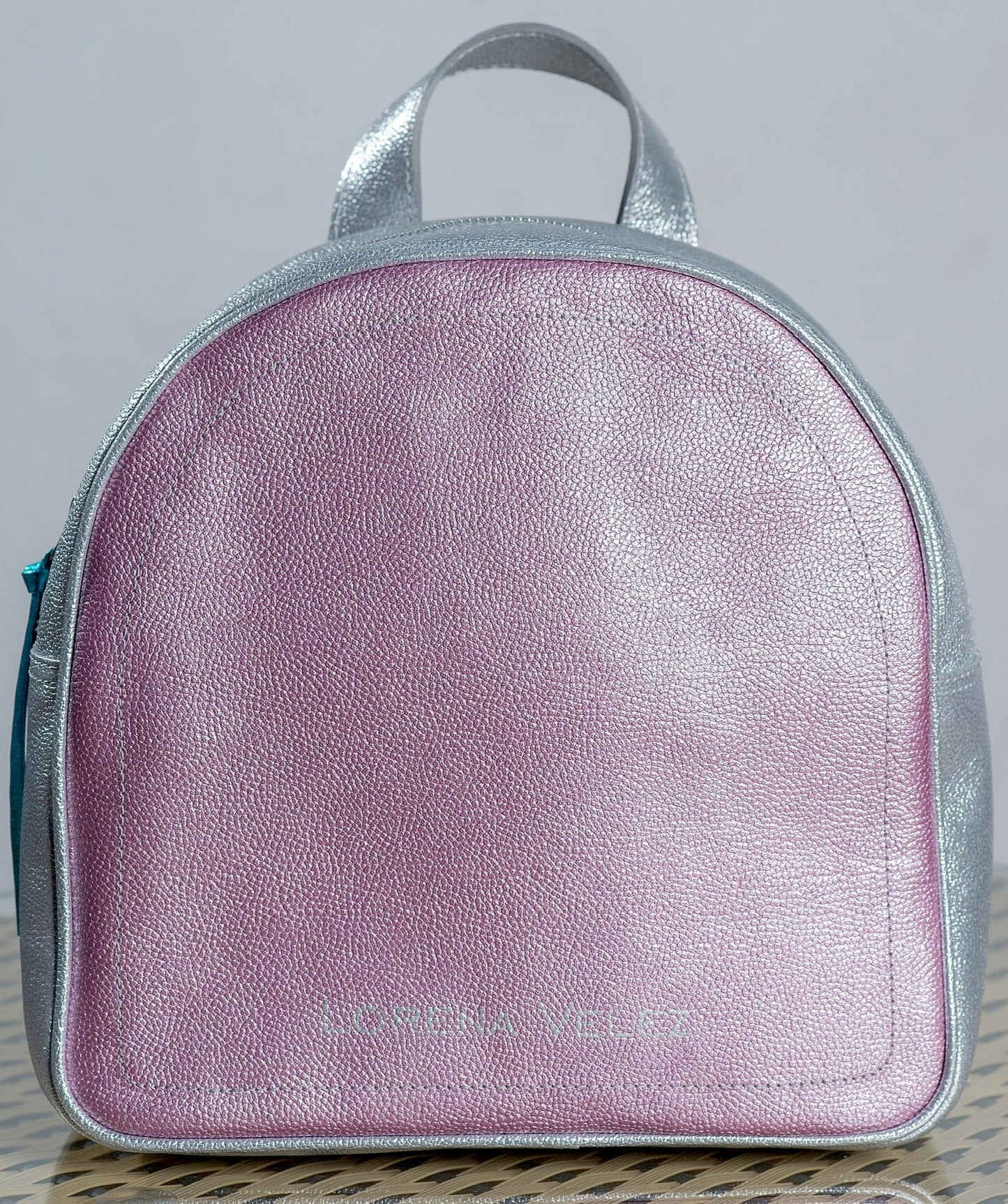 MINI MORRAL (ALICIA)- EN CUERO -lila con plata