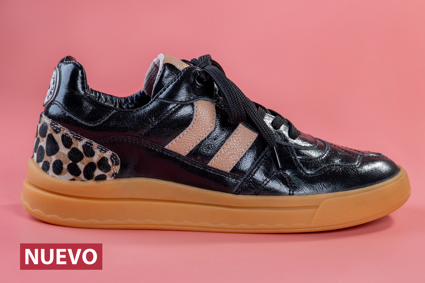 ORIANA- tenis de cuero para mujer ( negro)