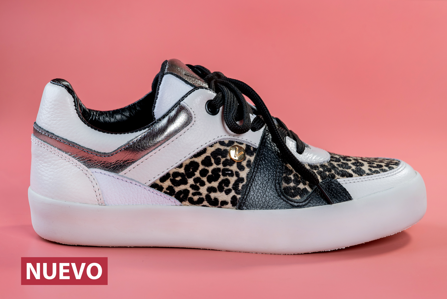AMADA- tenis de cuero para mujer (negro print)