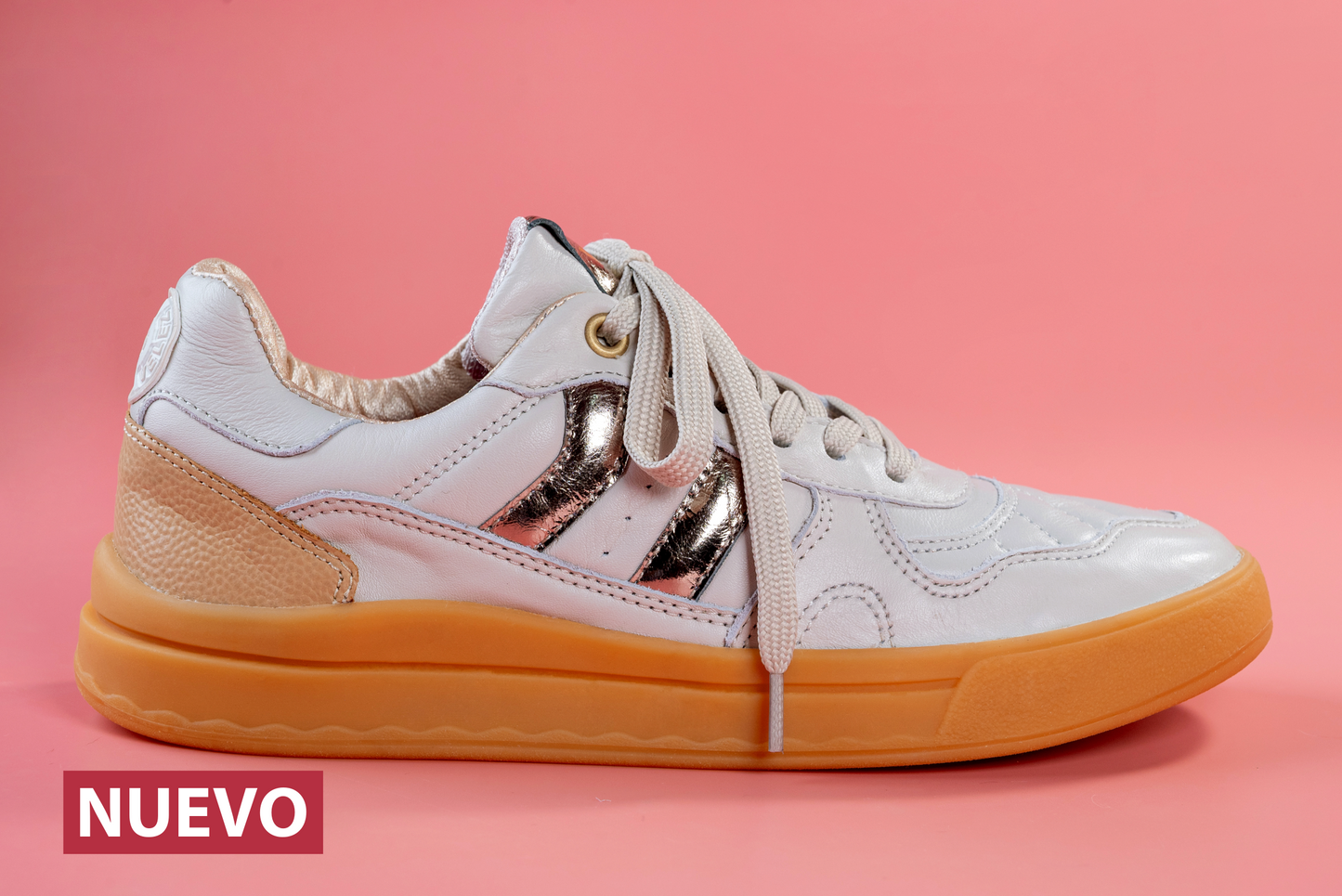 ORIANA- tenis de cuero para mujer ( beige)
