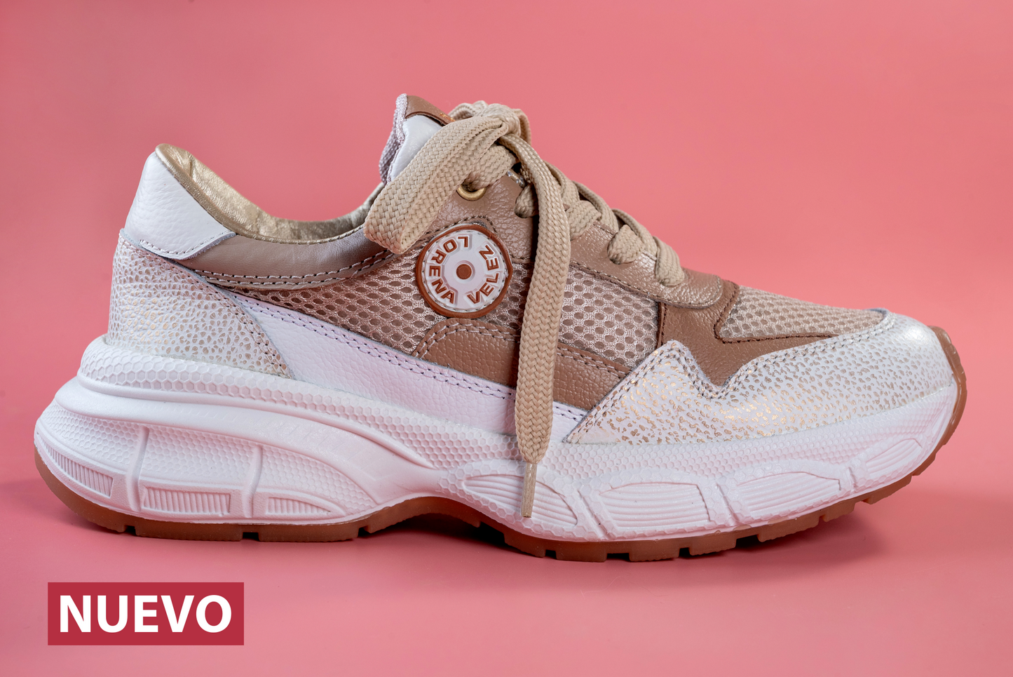 NAOMI- Sneakers de cuero para mujer (taupe)