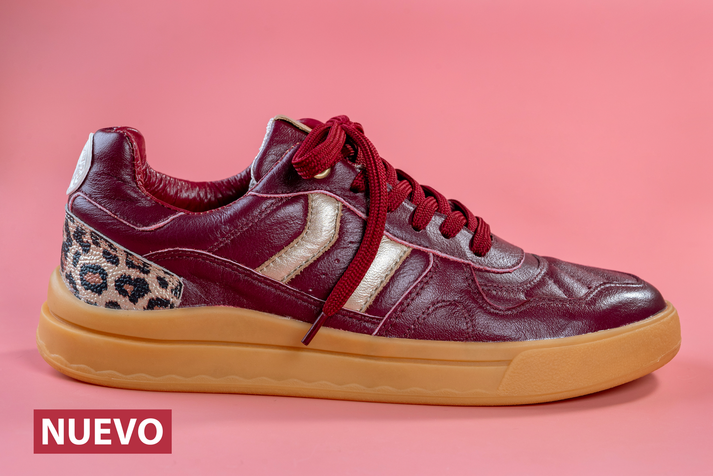 ORIANA- tenis de cuero para mujer ( vinotinto print)