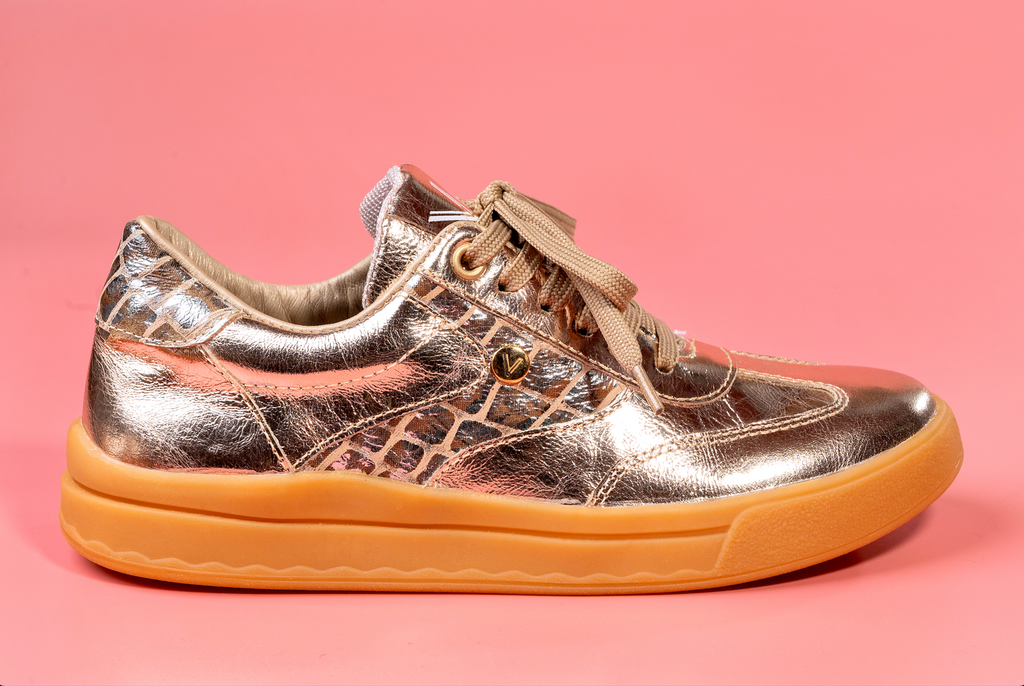OLIVIA- tenis de cuero para mujer (dorado)