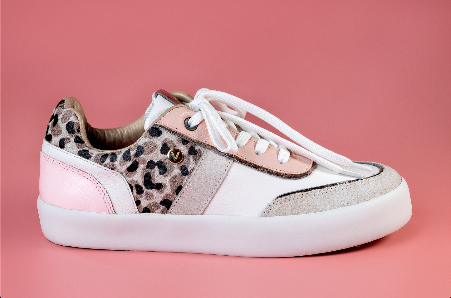 ALICIA- tenis de cuero para mujer (rosa print)