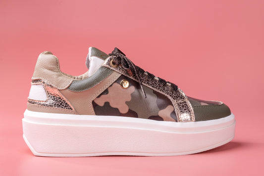 ATENEA- tenis de cuero para mujer (color camuflado)