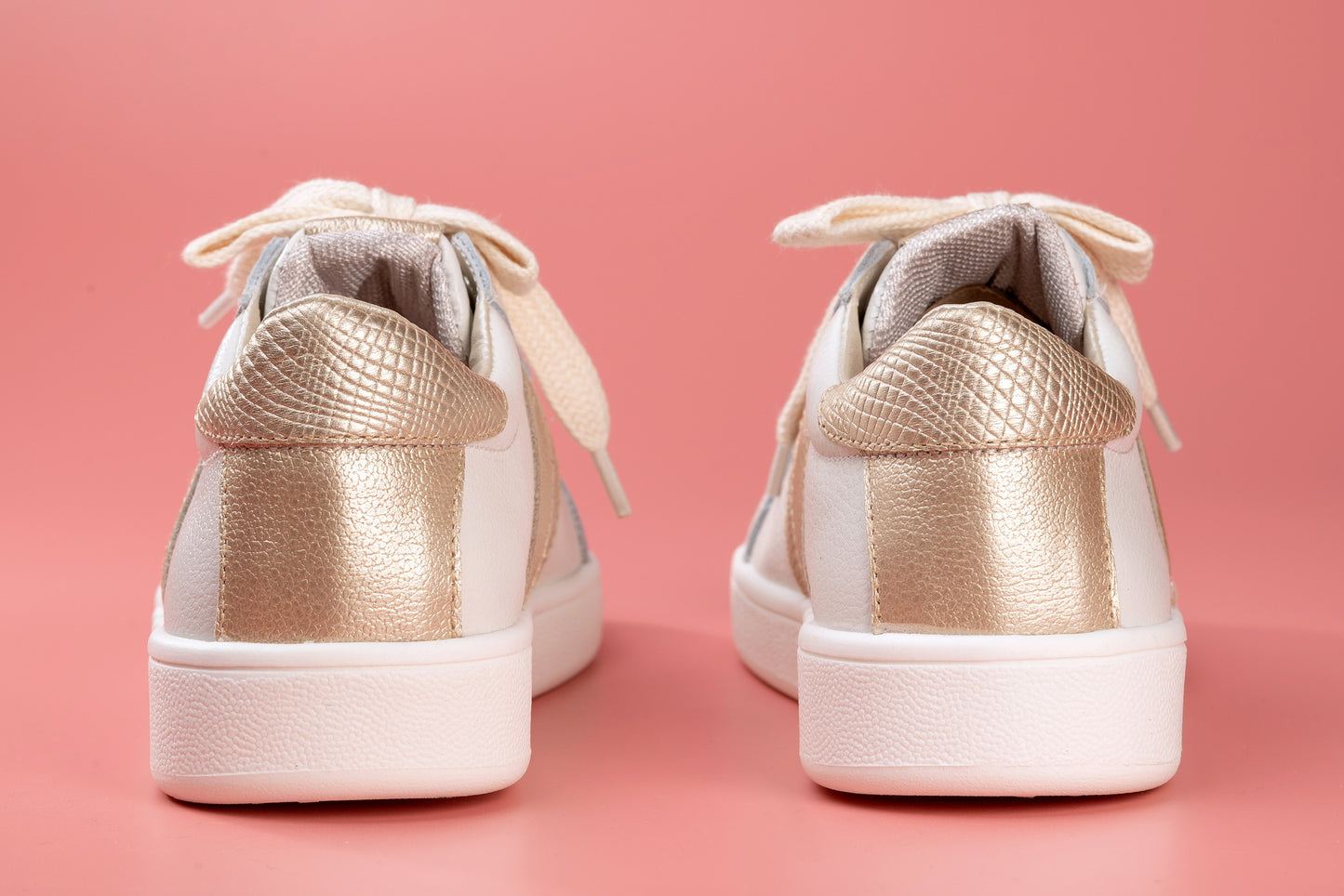 MIA- tenis de cuero para mujer (beige champaña)