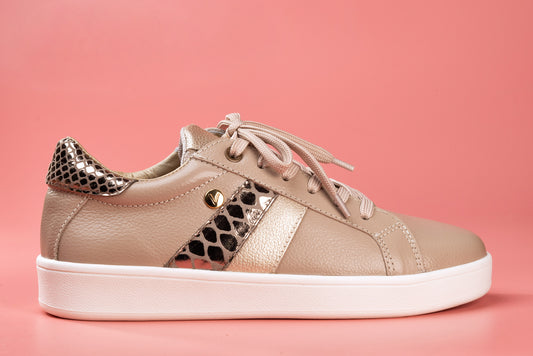 MIA- tenis de cuero para mujer (taupe)