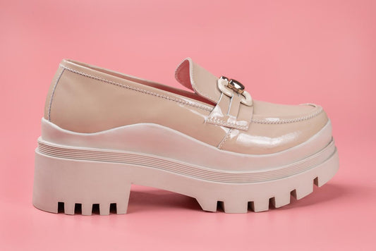 DONATELLA- mocasín alto de cuero para mujer (color Nude)
